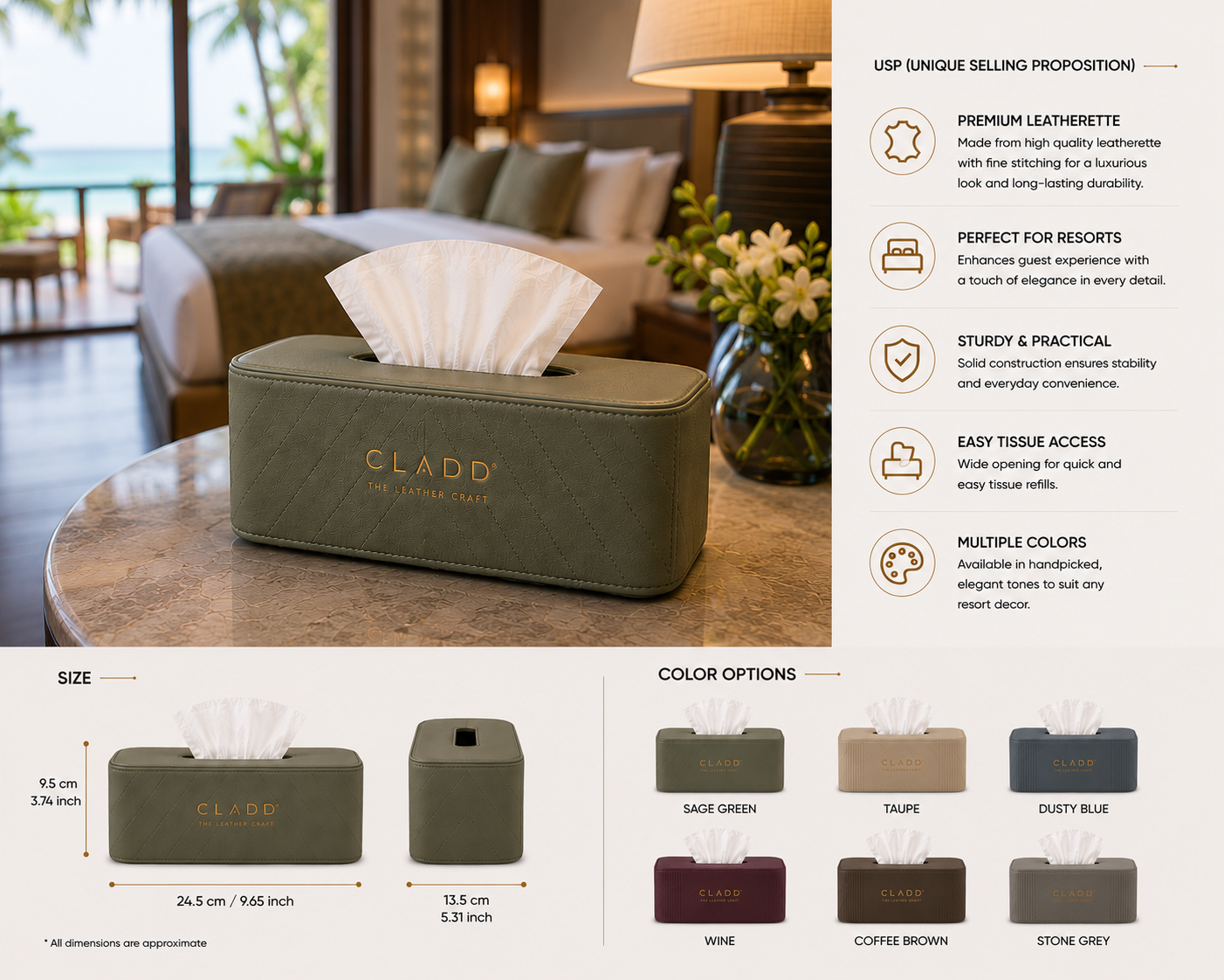 Luxury Leather Tissue Holder