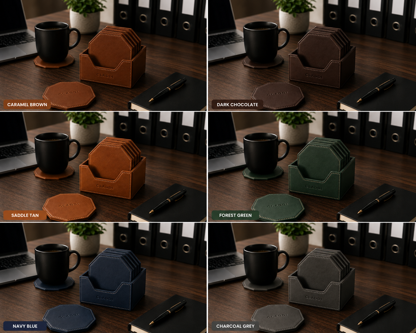 Hexagon Leather Coaster