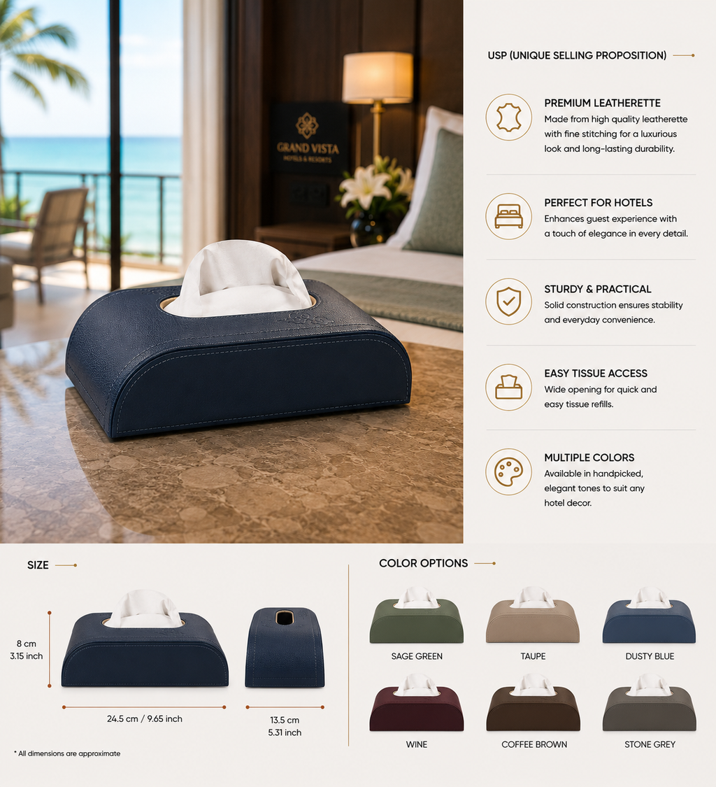 Luxury Leather Tissue Holder