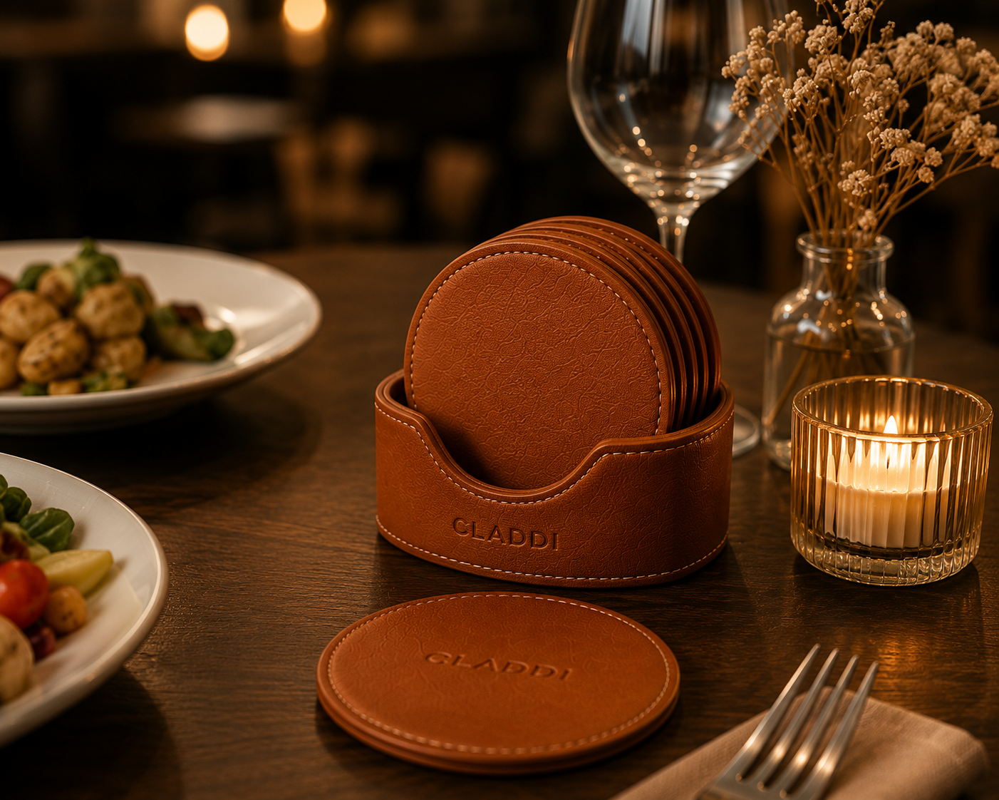Circle Leather Coaster