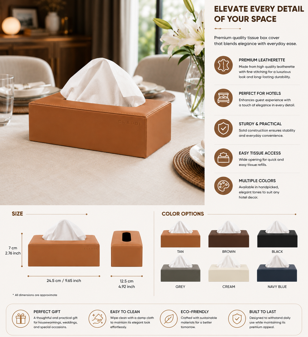 Luxury Leather Tissue Holder