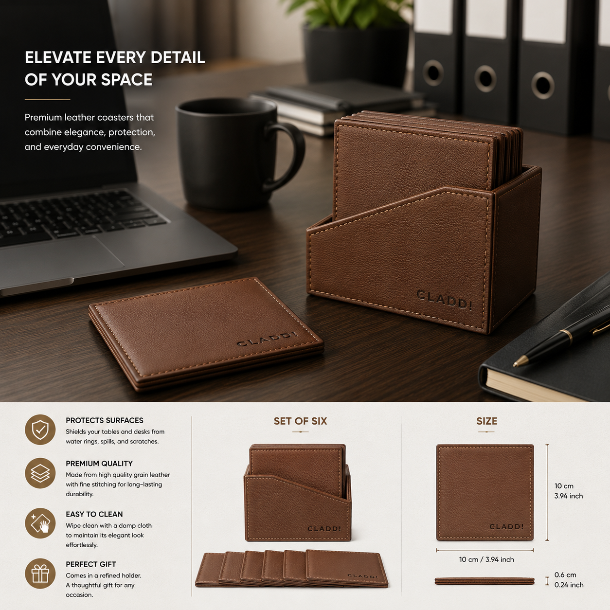 Square Leather Coaster