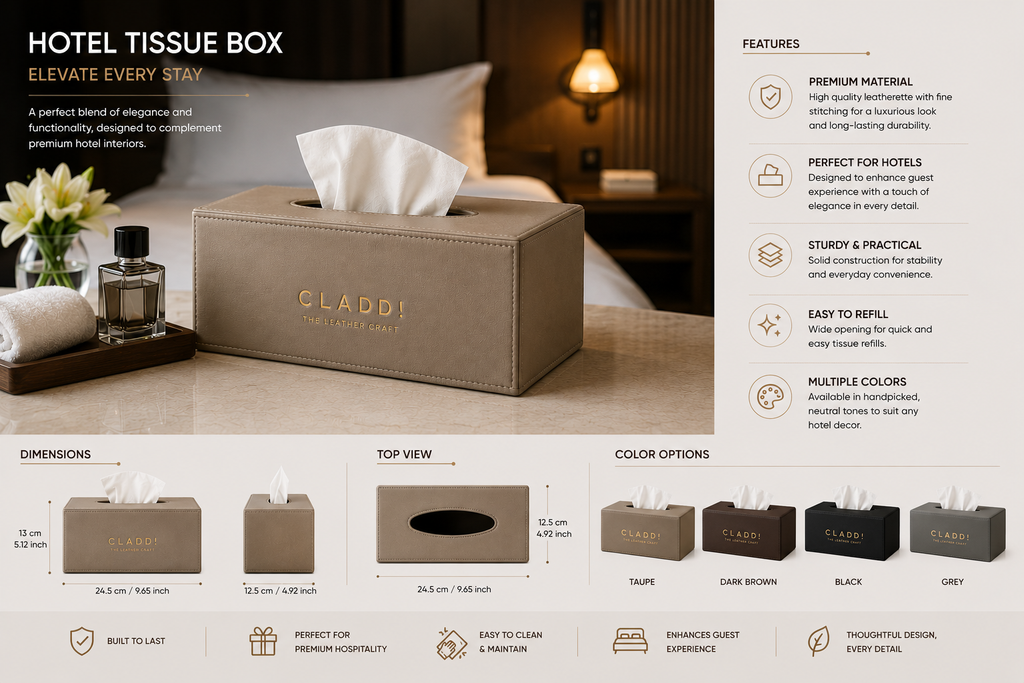Luxury Leather Tissue Holder