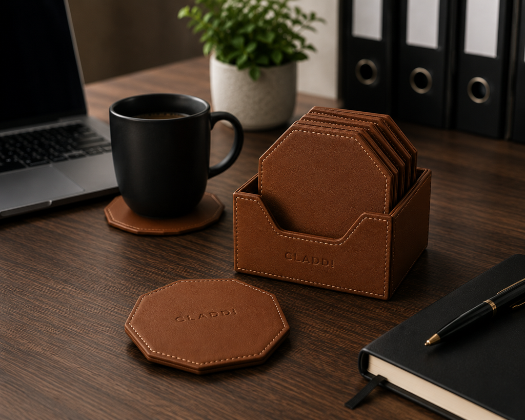 Hexagon Leather Coaster