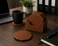 Hexagon Leather Coaster