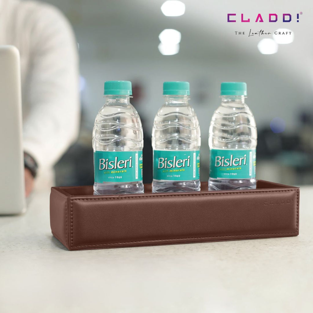 Leather Bottle Tray
