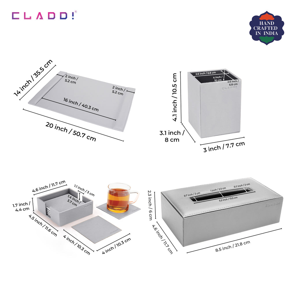 5-in-1 Grey Office Desk Organiser