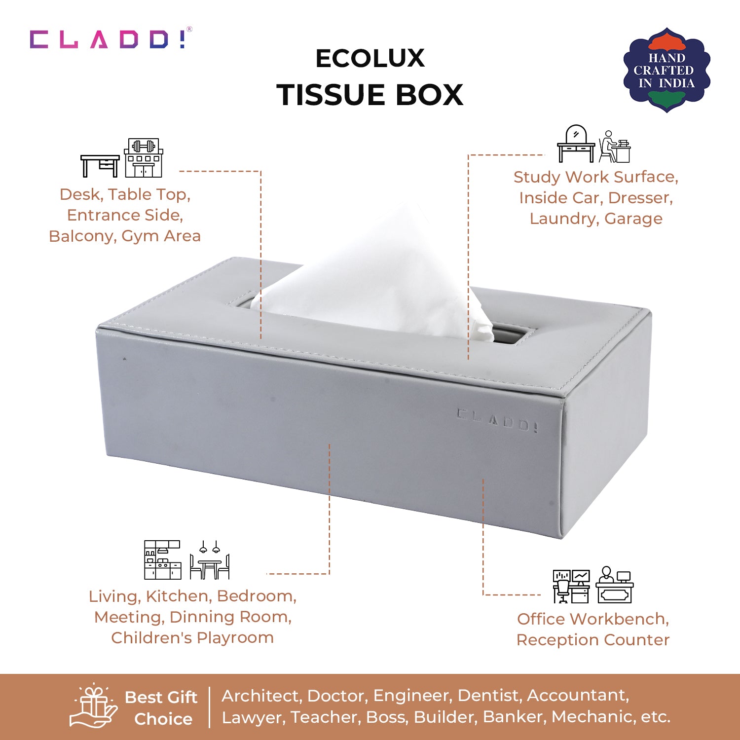 Luxury Leather Tissue Holder