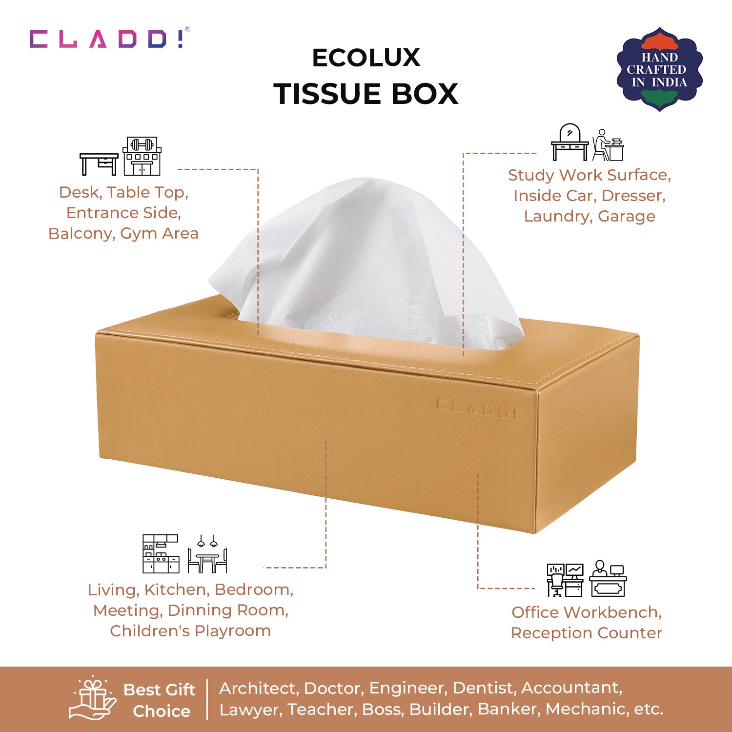 Luxury Leather Tissue Holder
