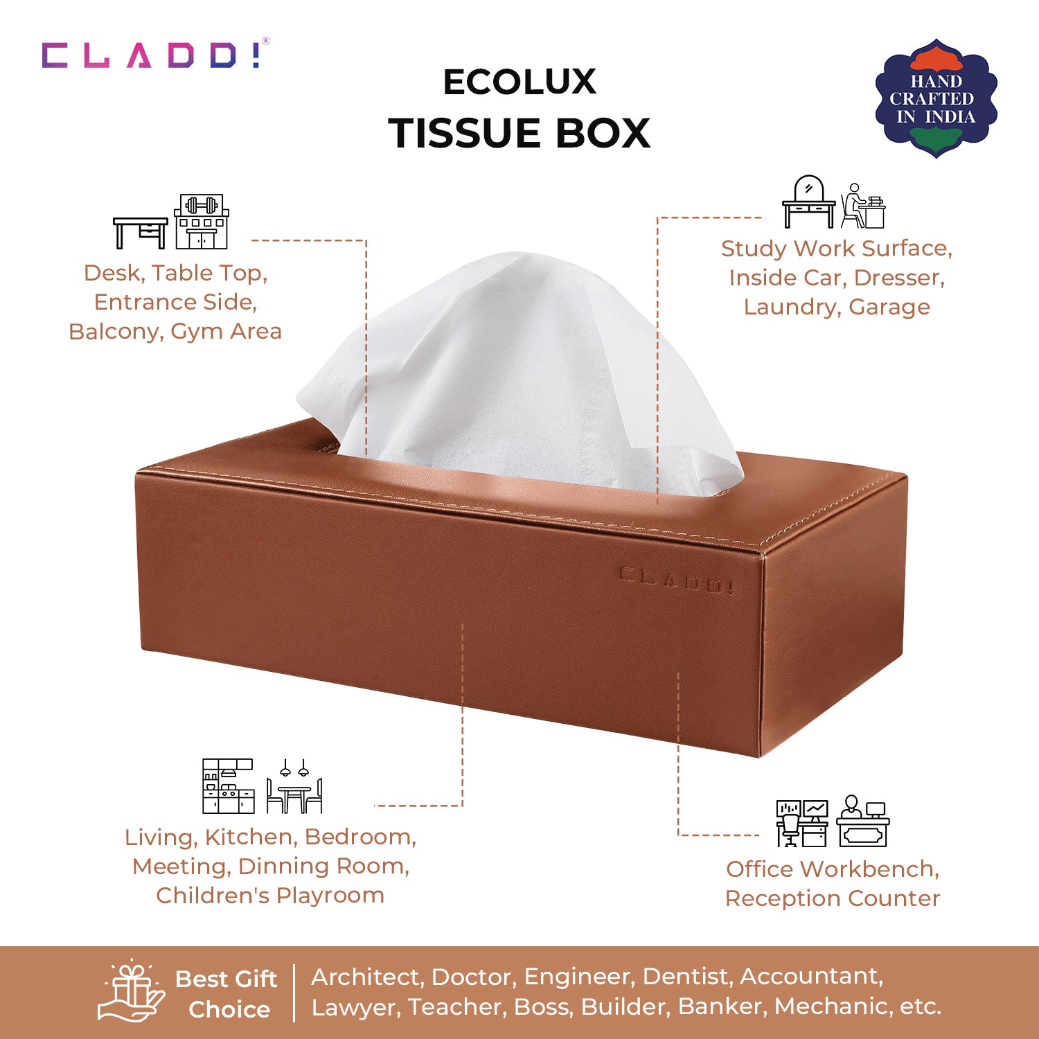 Luxury Leather Tissue Holder
