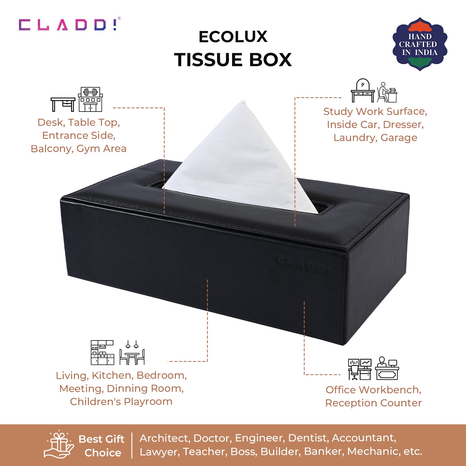 Luxury Leather Tissue Holder