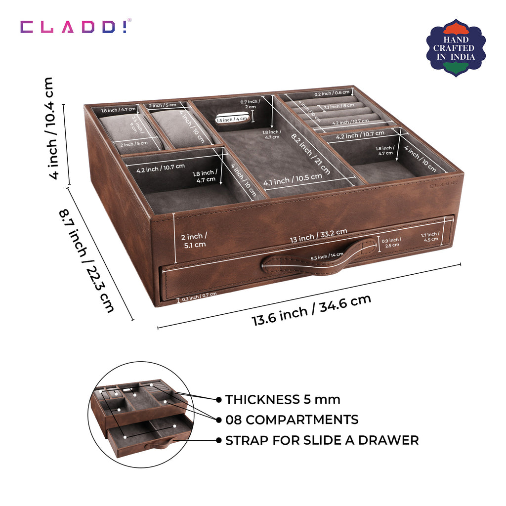 2-in-1 Leather Organiser With Drawer