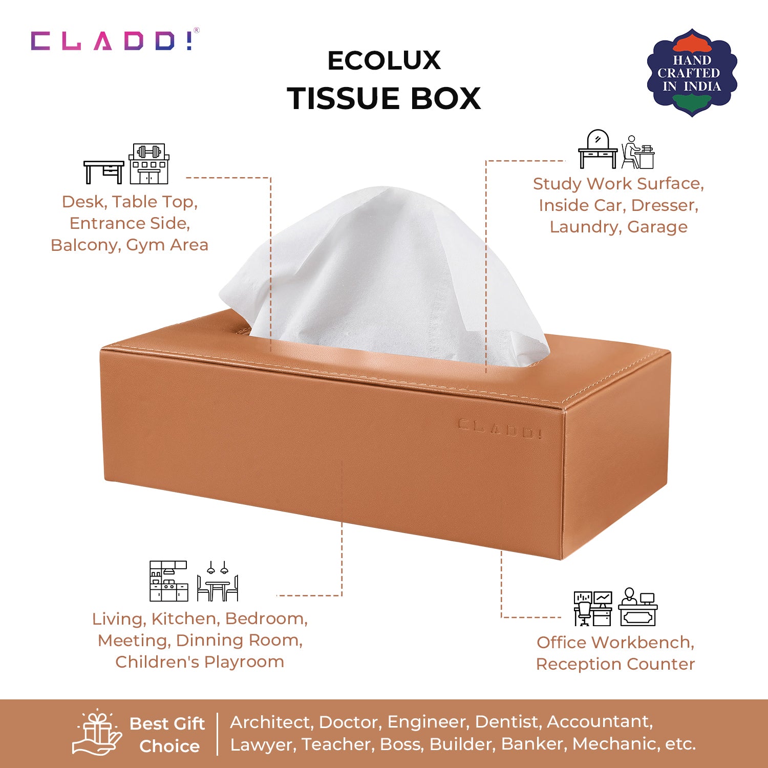 Luxury Leather Tissue Holder