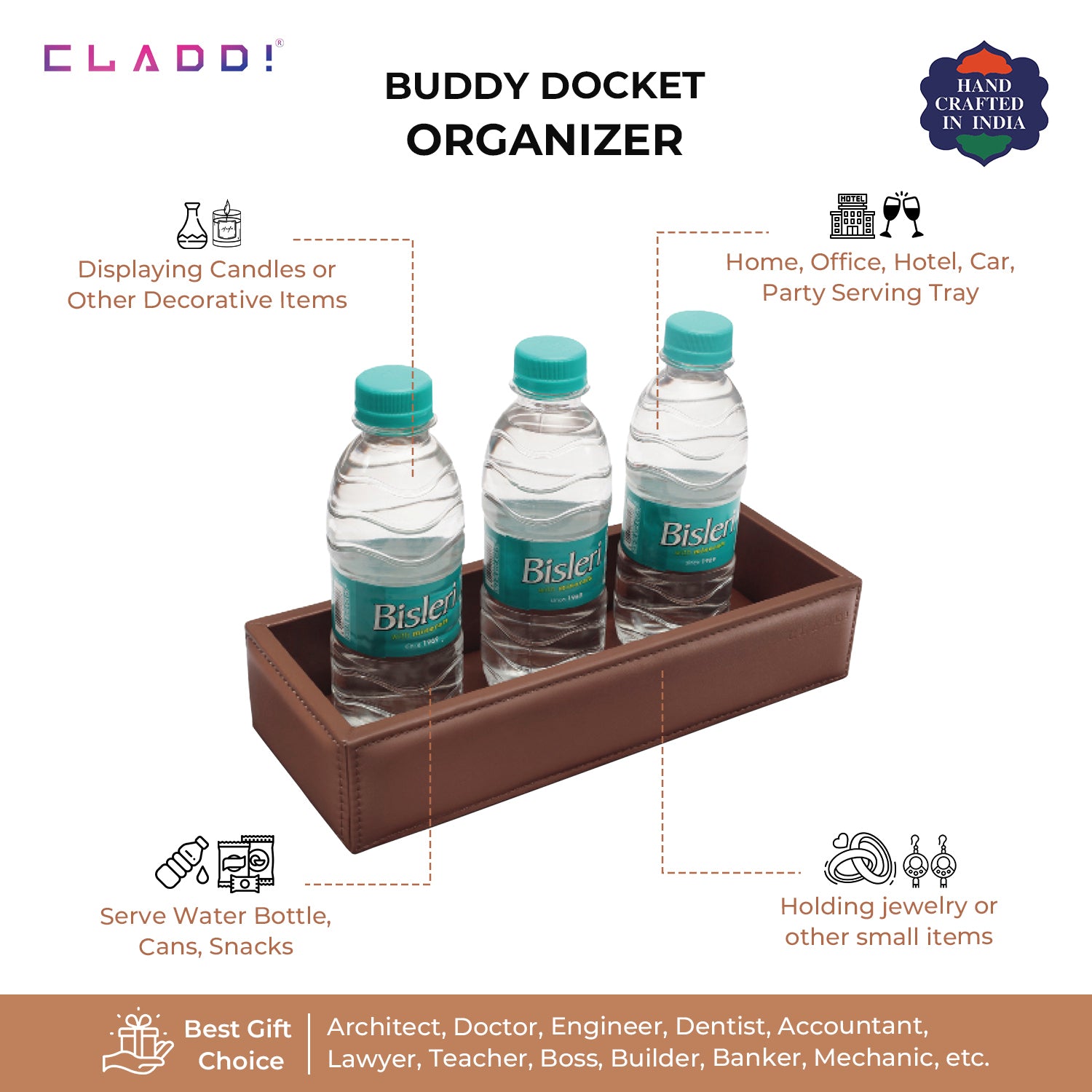 Leather Bottle Tray