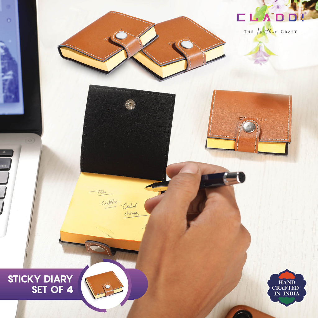 4 Leather Sticky Diary- Best Seller