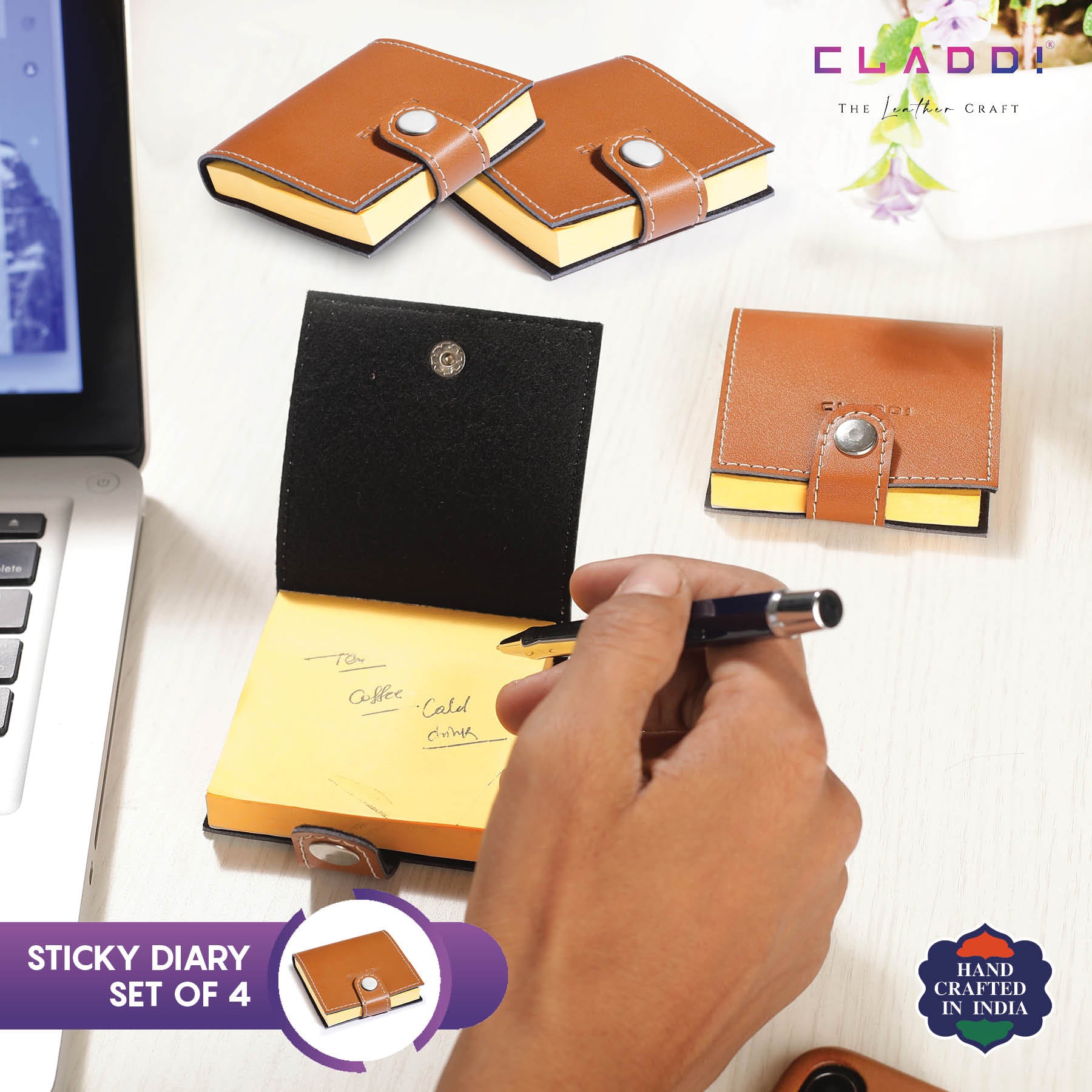 4 Leather Sticky Diary- Best Seller