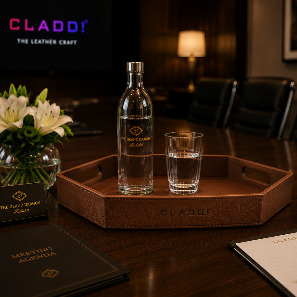 Leather Bottle Tray
