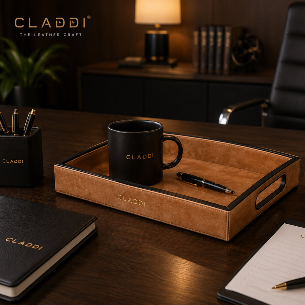 Leather Bottle Tray