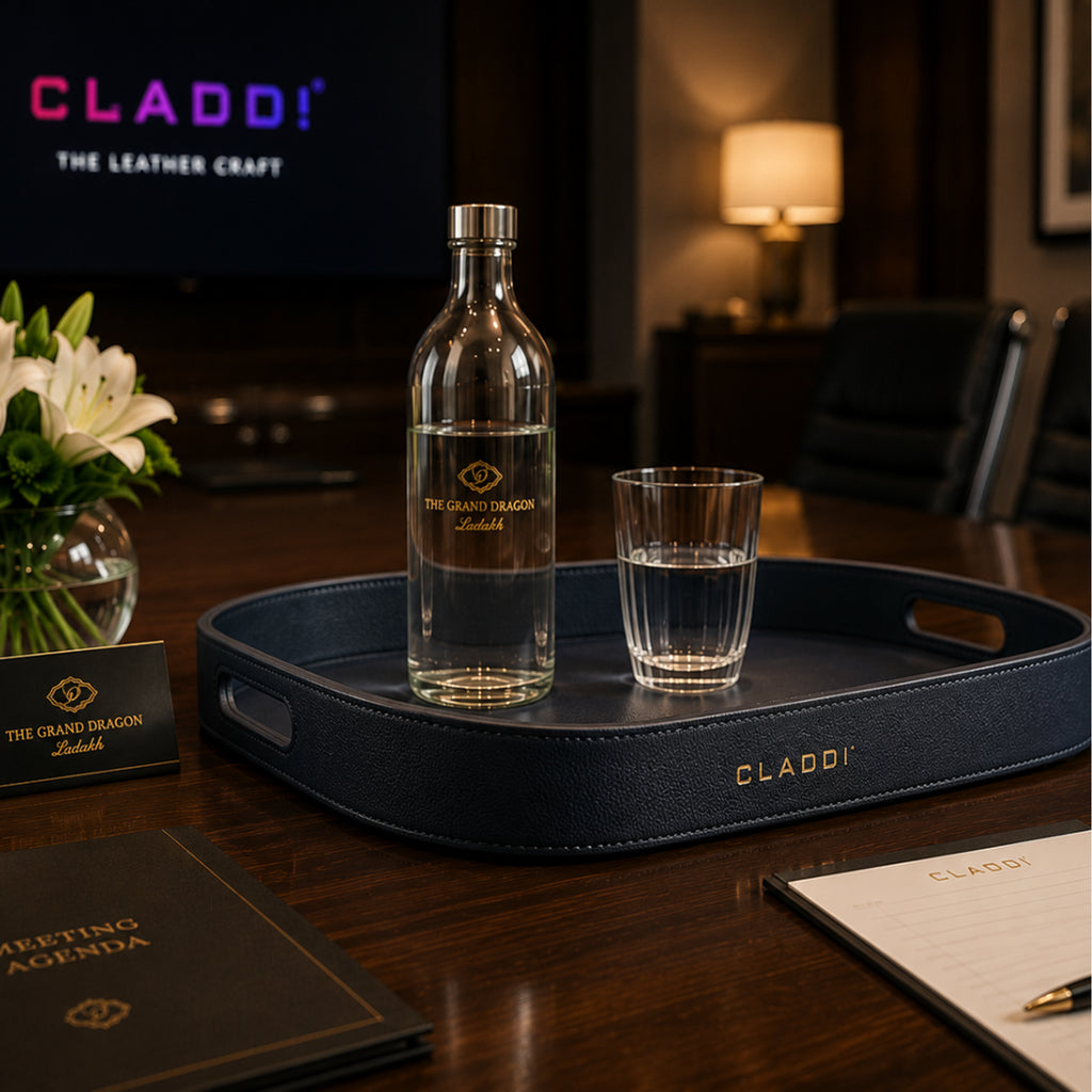Leather Bottle Tray